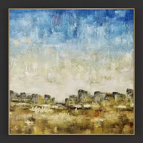 Pictures116 abstract painting of desert landscape 3D model