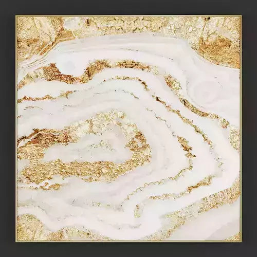 Pictures117 abstract painting in gold and with frame 3D model