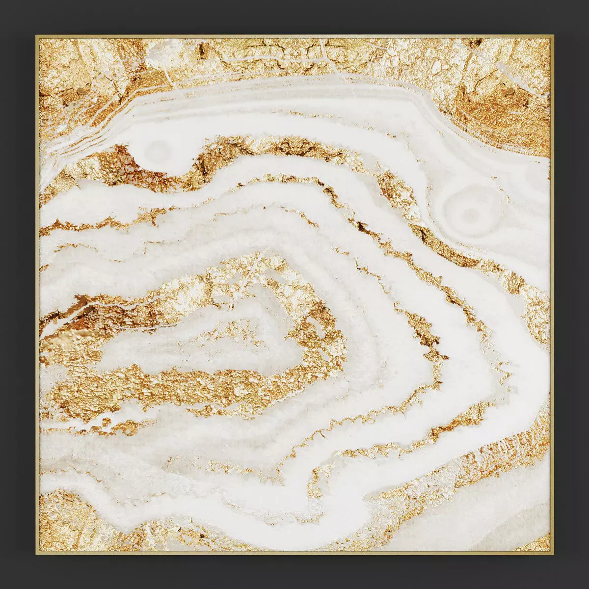 Pictures117 abstract painting in gold and with frame 3D model_0