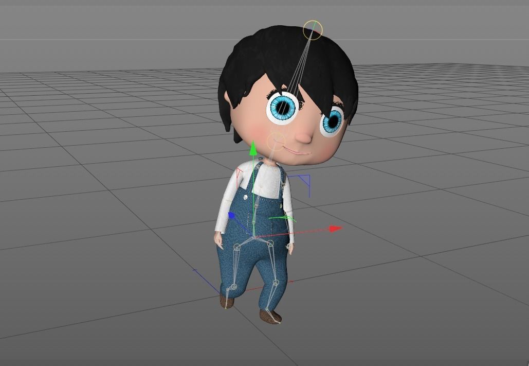 cartoon low poly baby 3d model for poems and games Low-poly 3D model_2