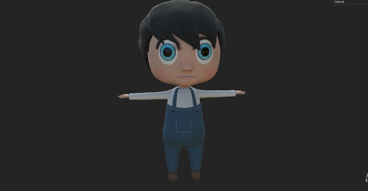 cartoon low poly baby 3d model for poems and games Low-poly 3D model_5