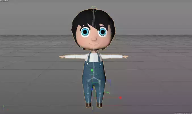 cartoon low poly baby 3d model for poems and games