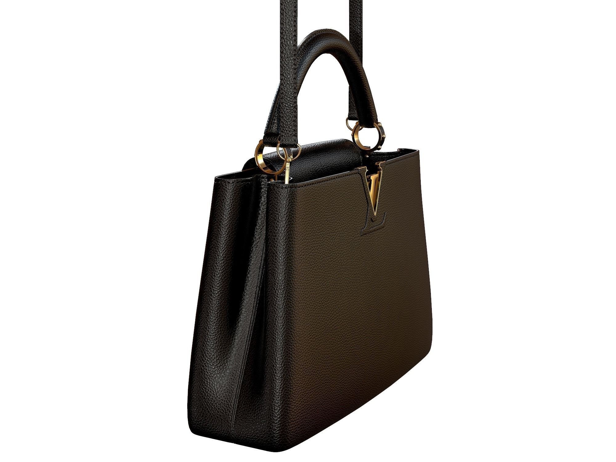 Louis Vuitton bag Capucines Black Leather 3D model_4