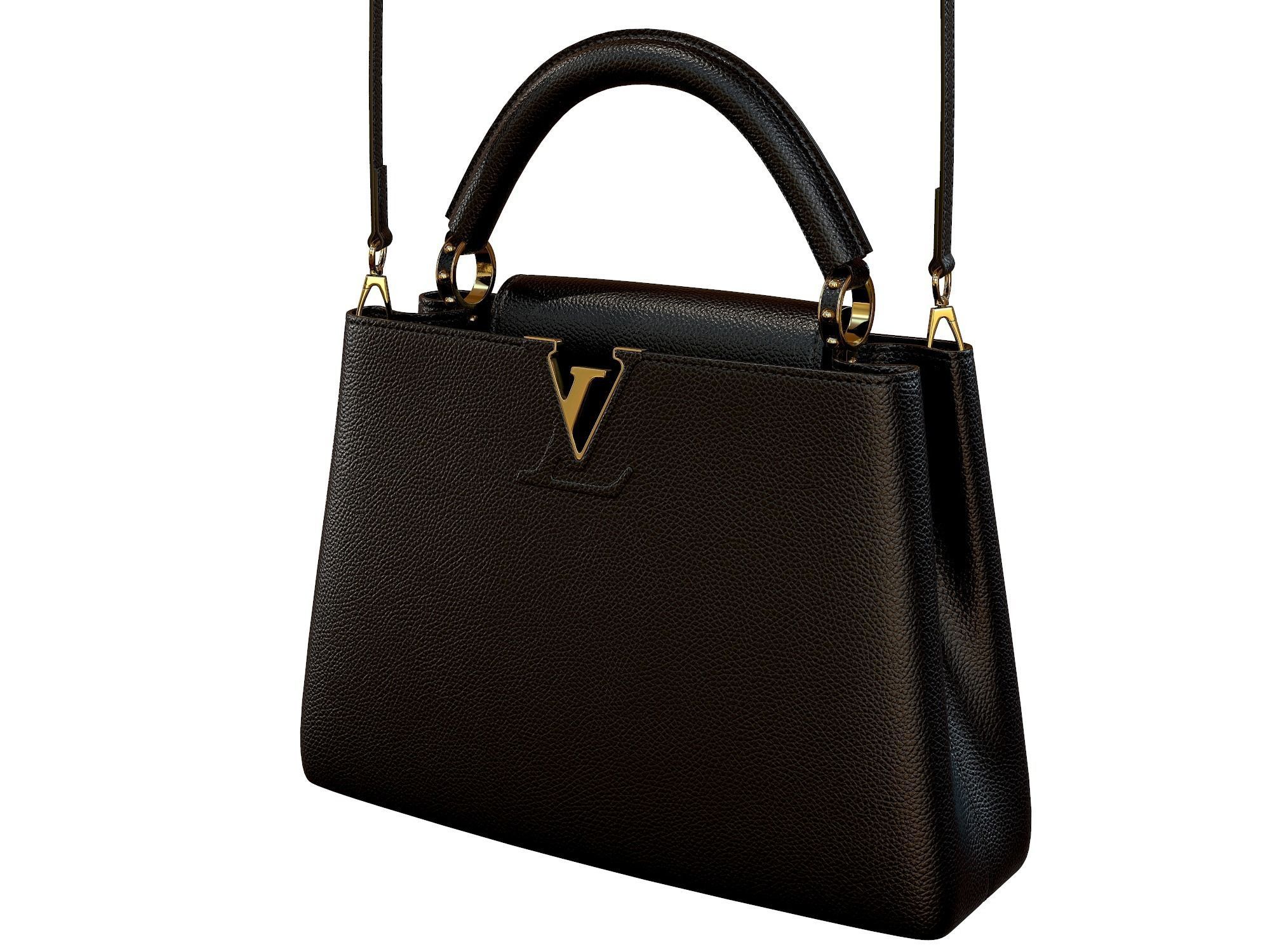 Louis Vuitton bag Capucines Black Leather 3D model_7