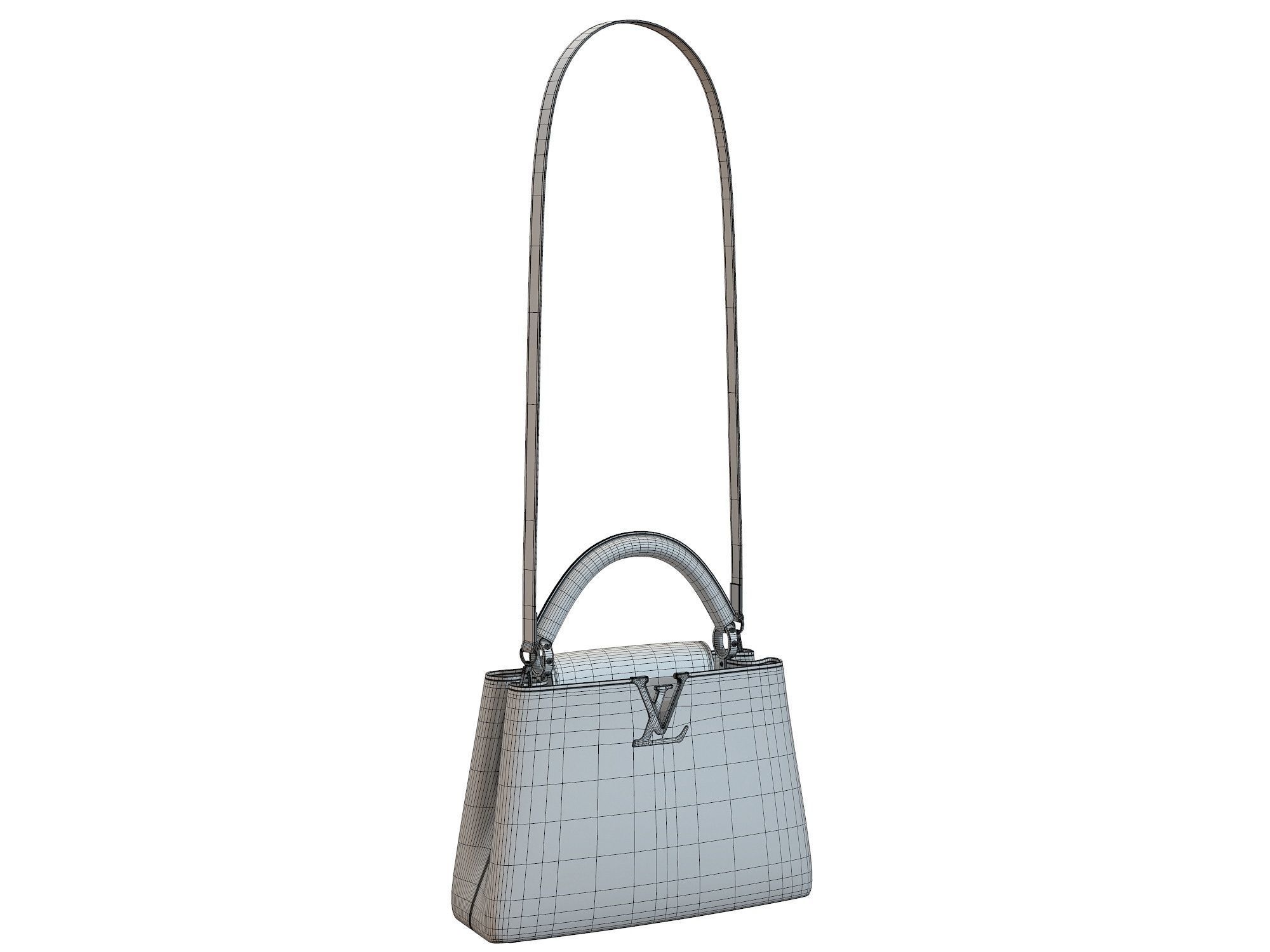 Louis Vuitton bag Capucines Black Leather 3D model_9