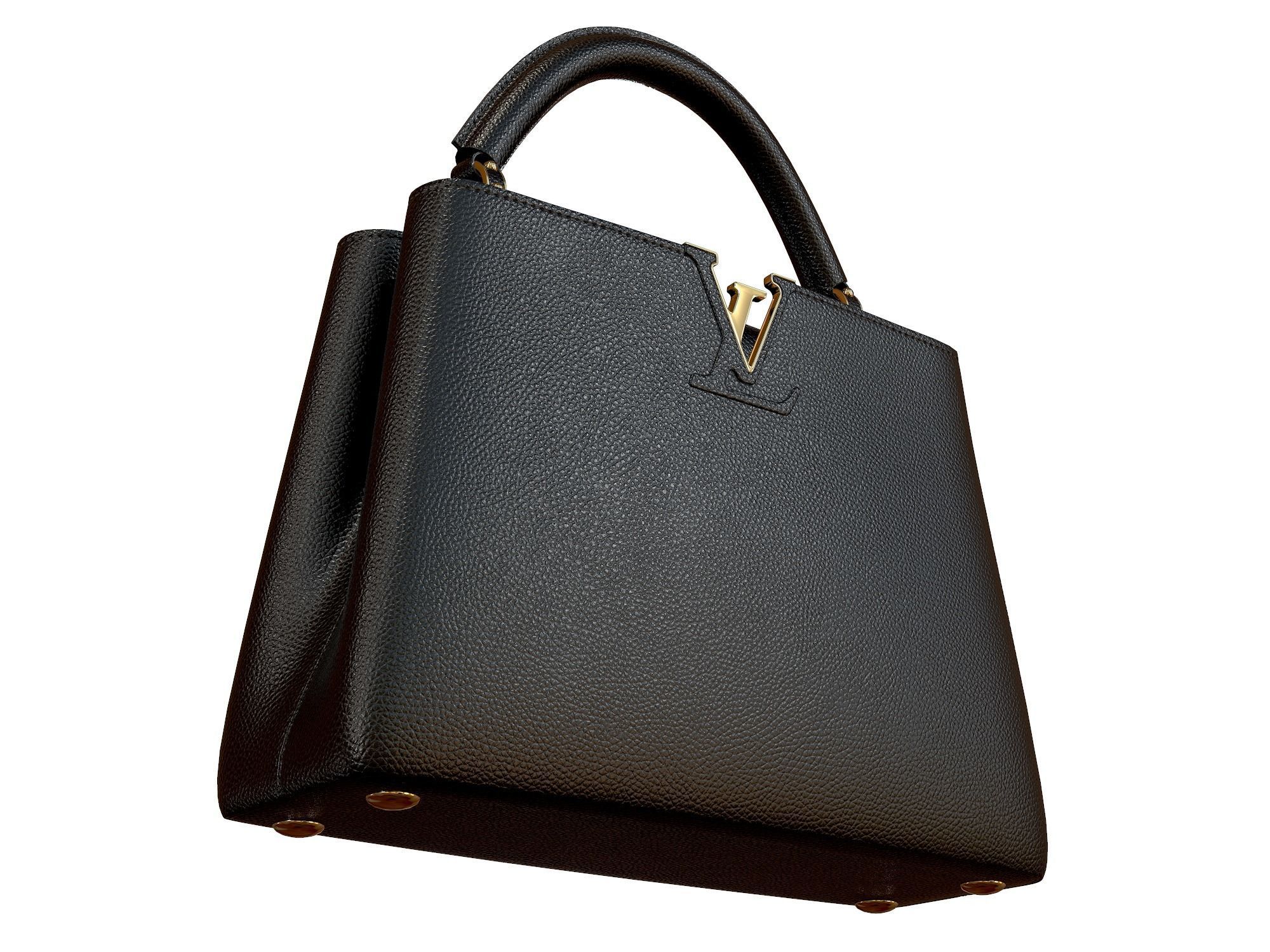 Louis Vuitton bag Capucines Black Leather 3D model_8