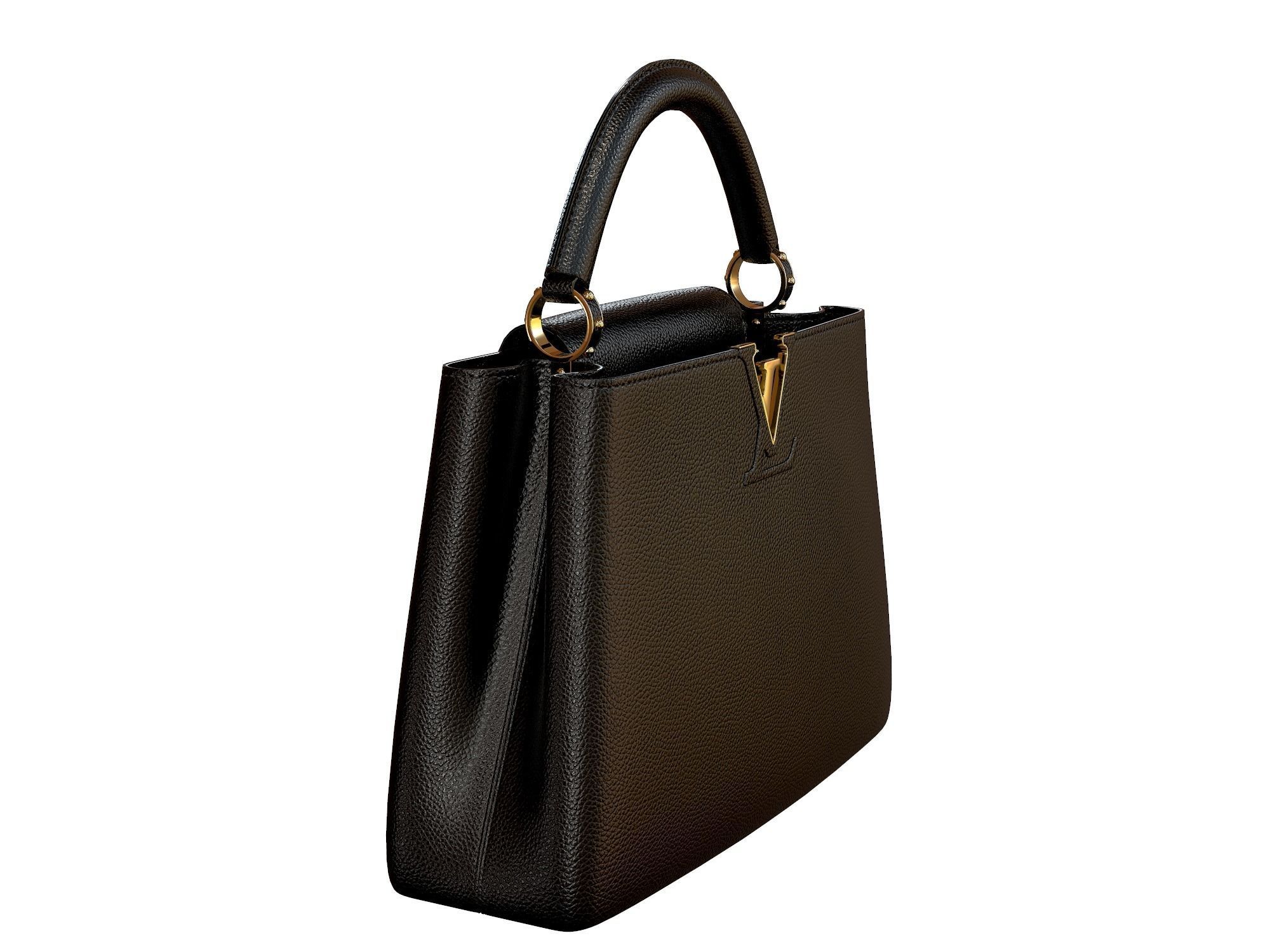 Louis Vuitton bag Capucines Black Leather 3D model_5
