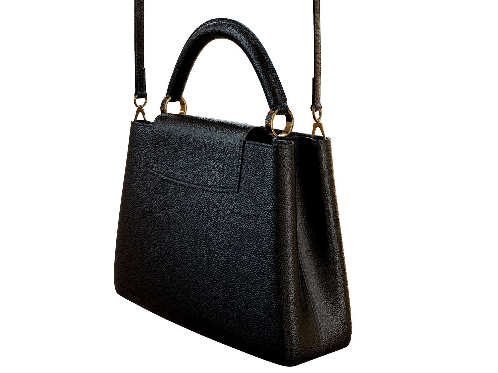 Louis Vuitton bag Capucines Black Leather 3D model_6