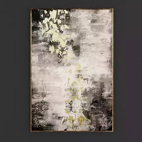 Pictures119 abstract painting gold on wall