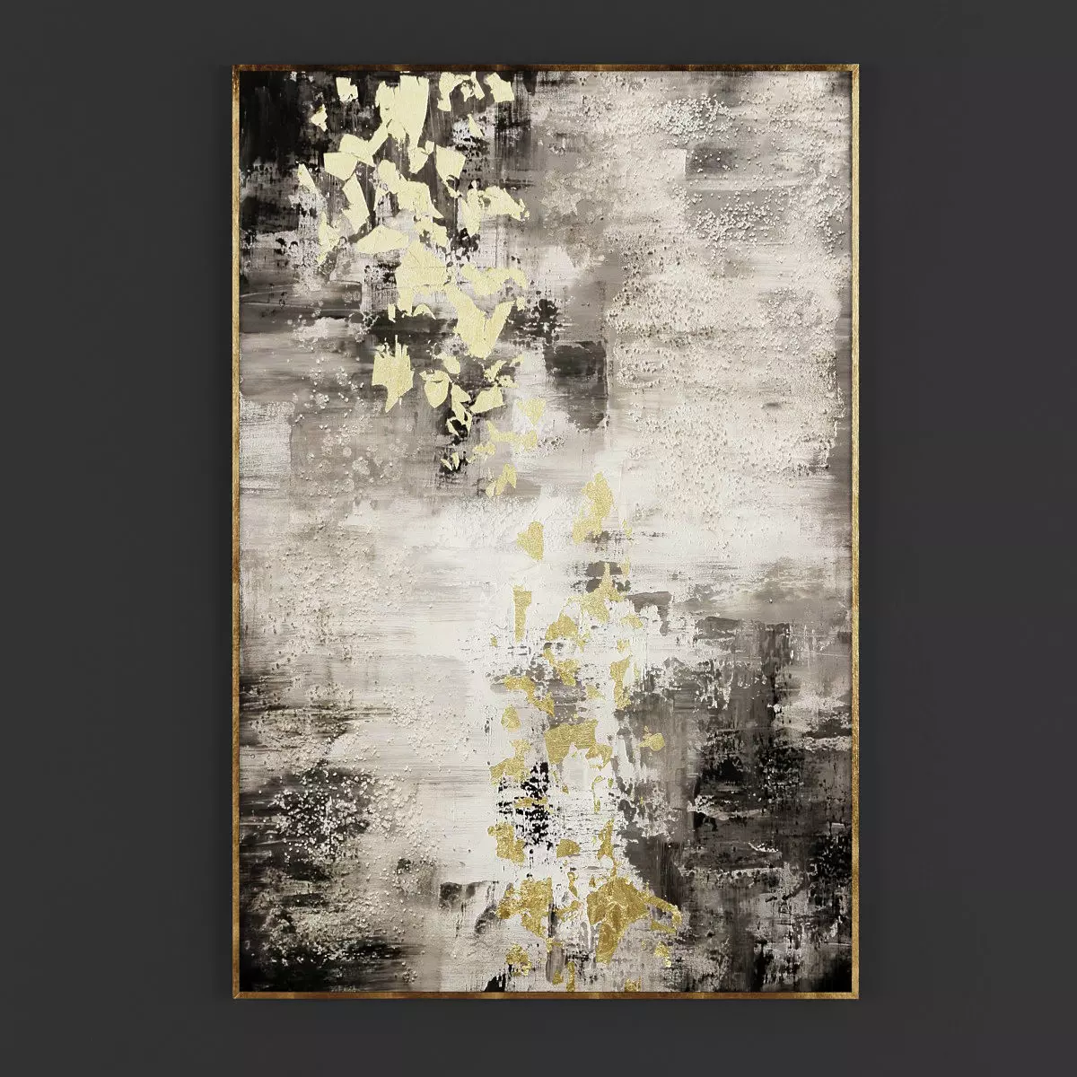 Pictures119 abstract painting gold on wall 3D model_0