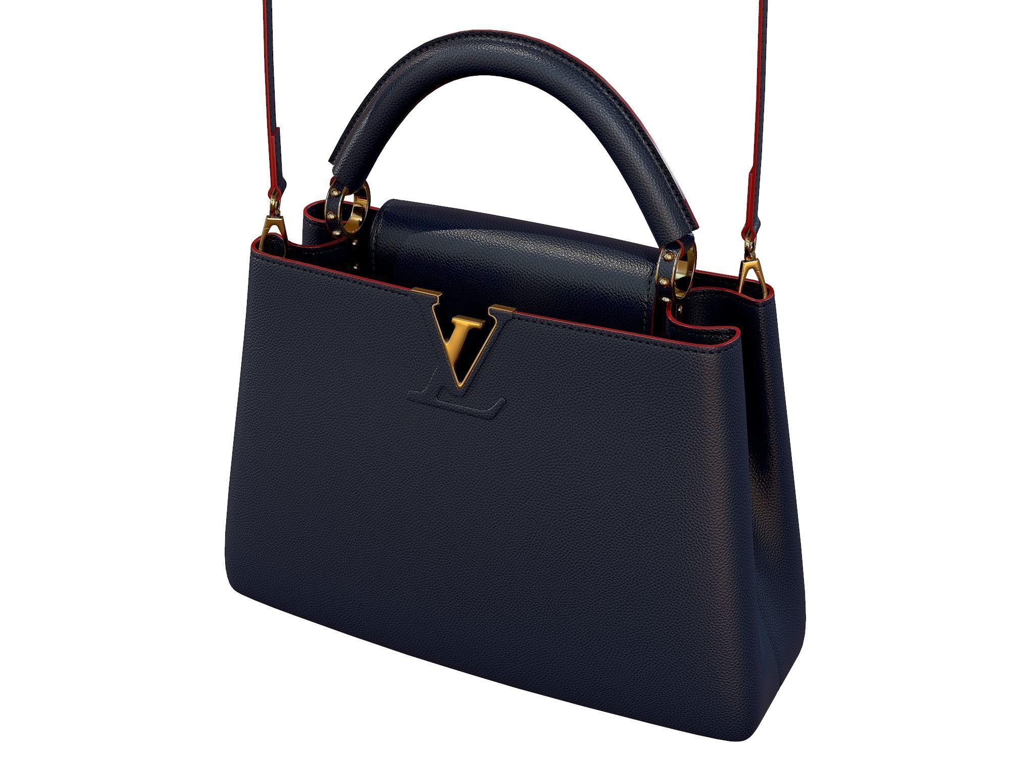 Louis Vuitton bag Capucines Blue Leather 3D model_1