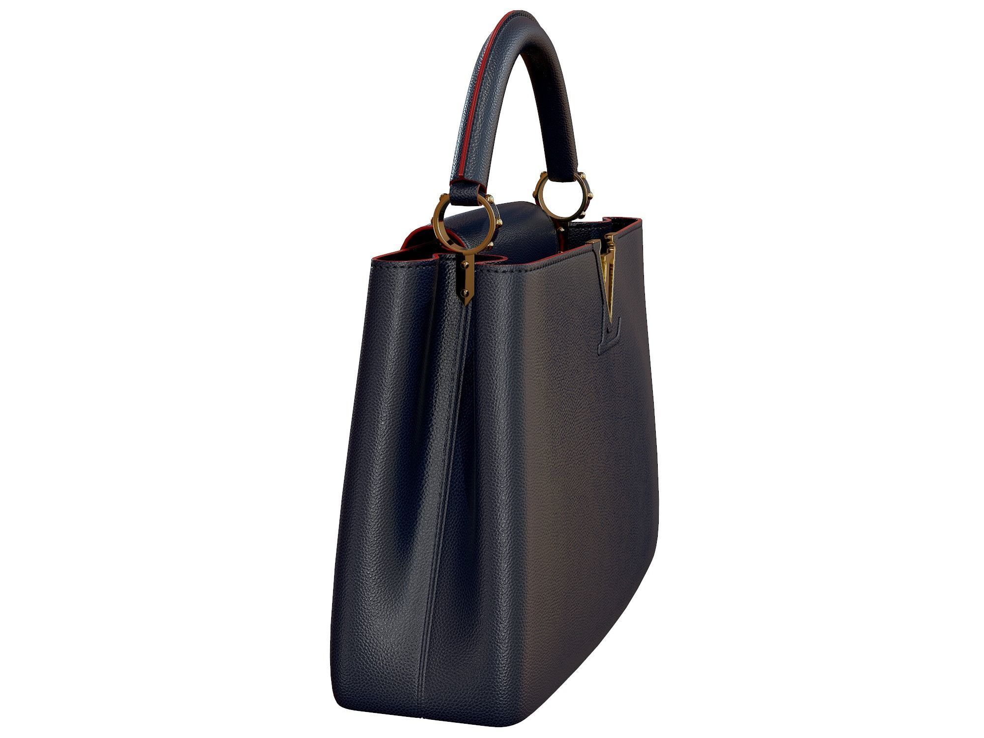 Louis Vuitton bag Capucines Blue Leather 3D model_6