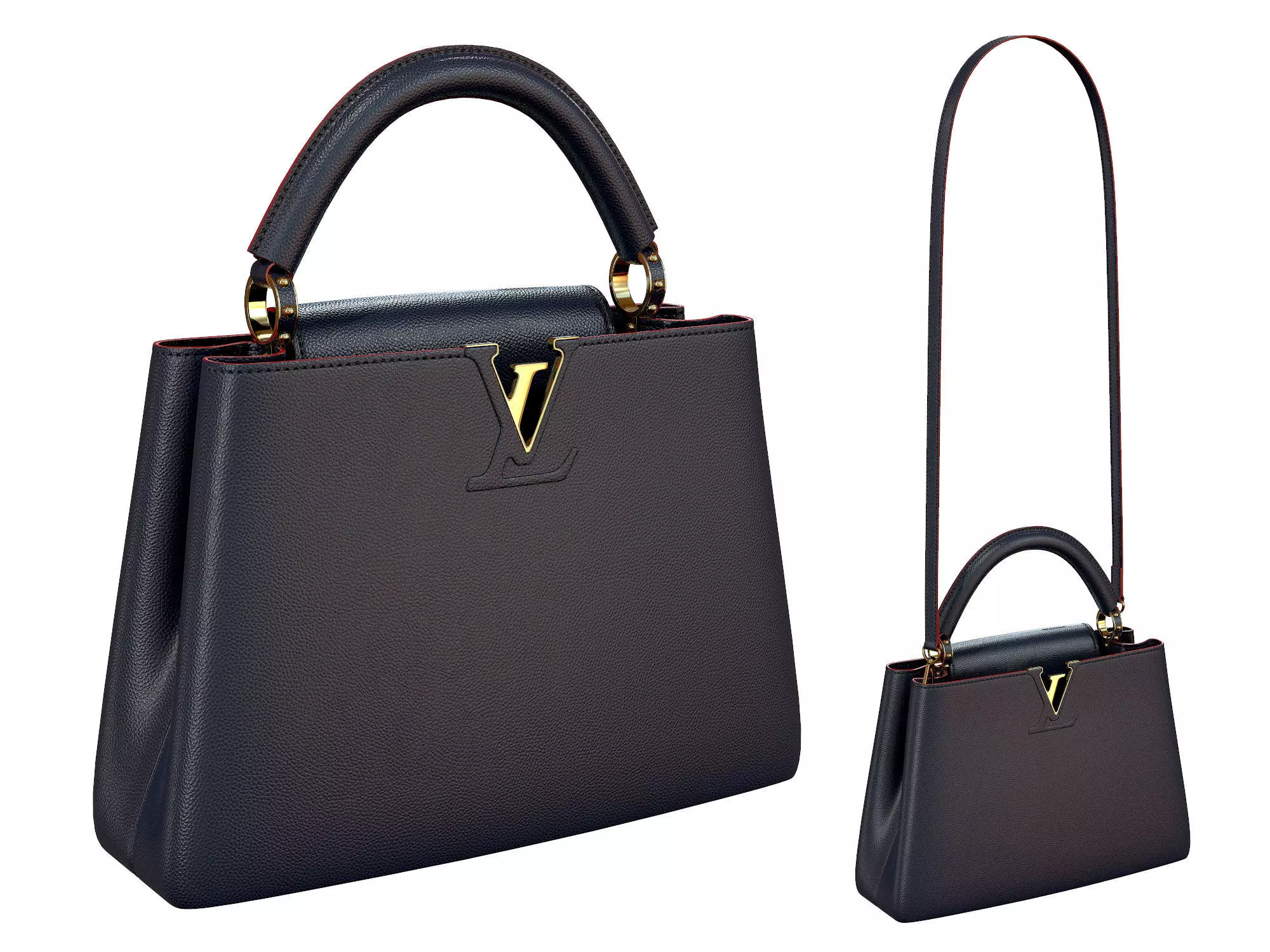 Louis Vuitton bag Capucines Blue Leather 3D model_0