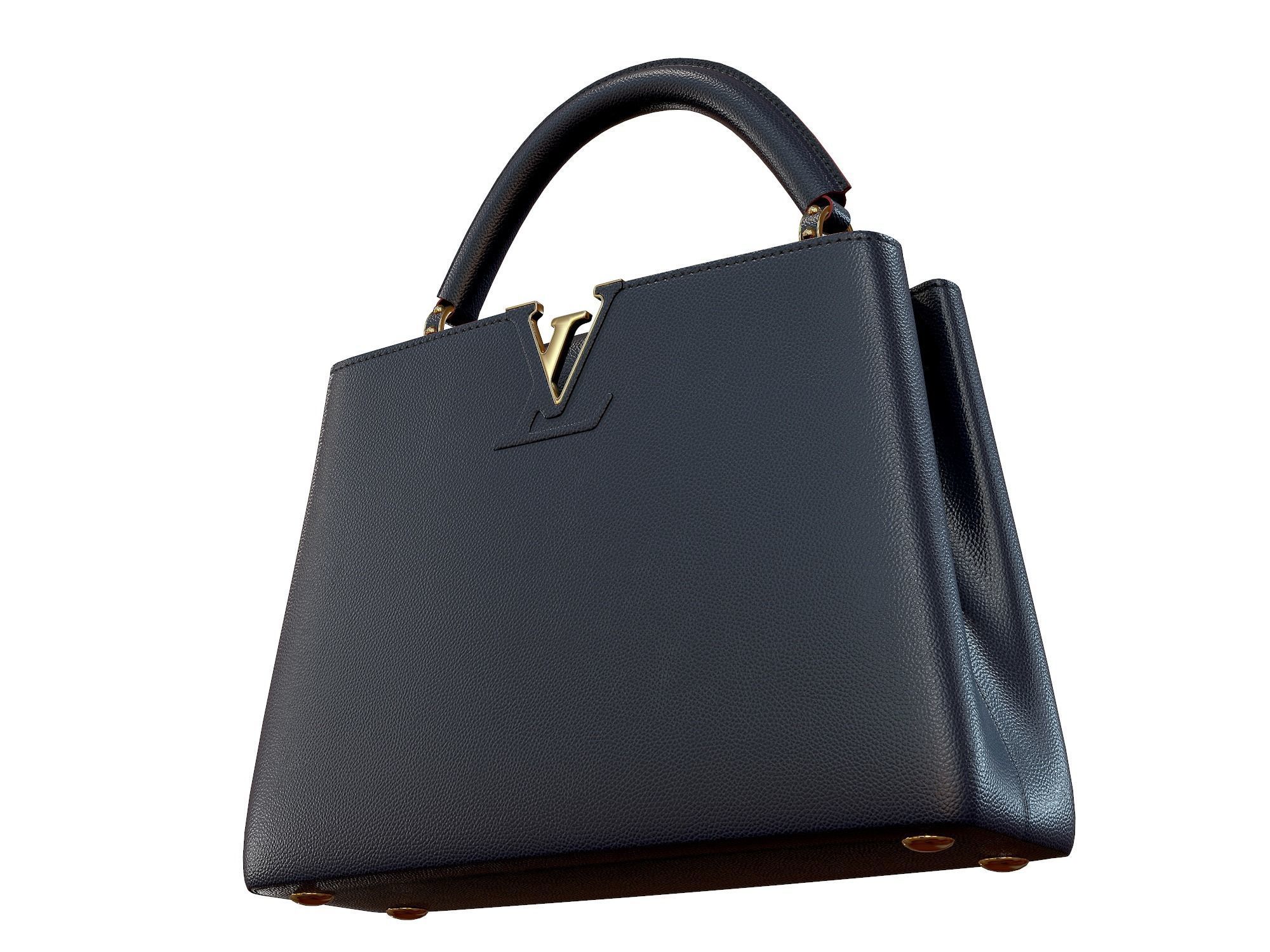 Louis Vuitton bag Capucines Blue Leather 3D model_9