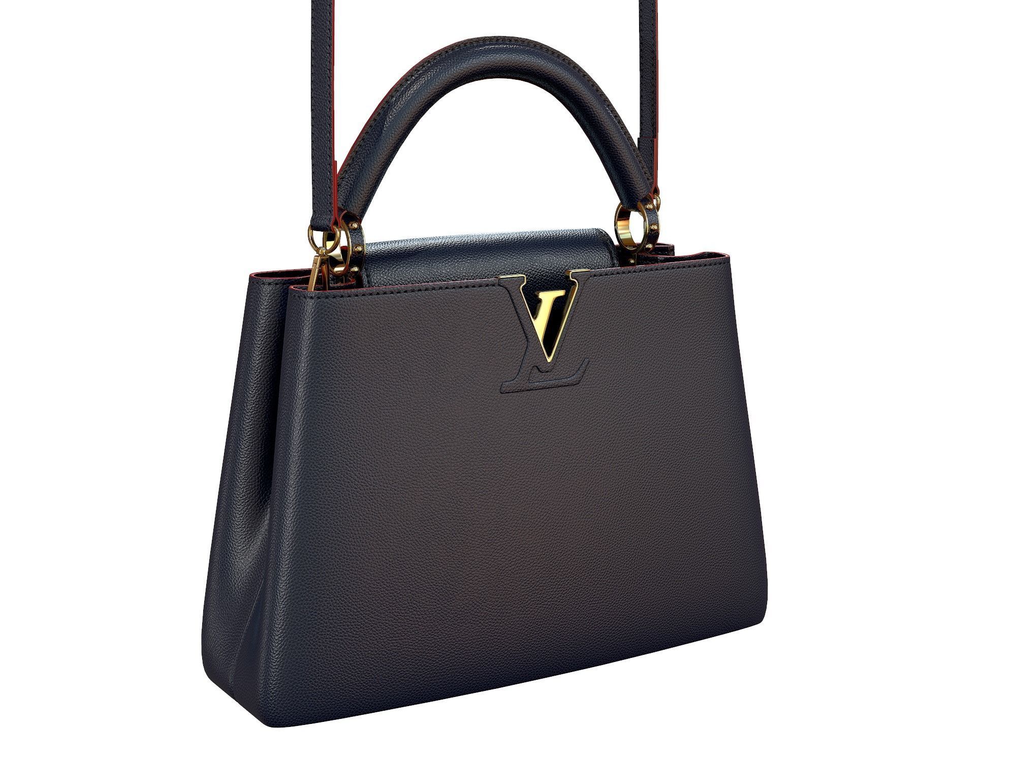 Louis Vuitton bag Capucines Blue Leather 3D model_4