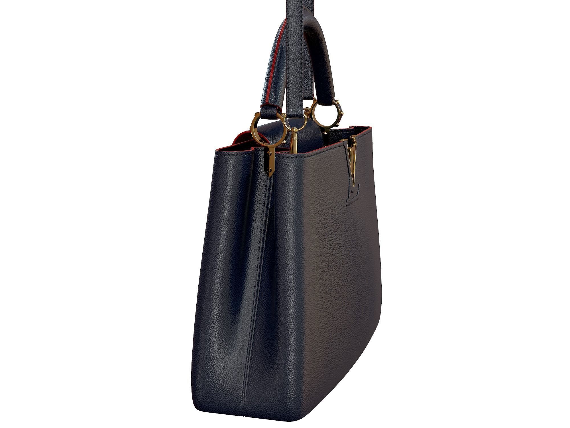 Louis Vuitton bag Capucines Blue Leather 3D model_7