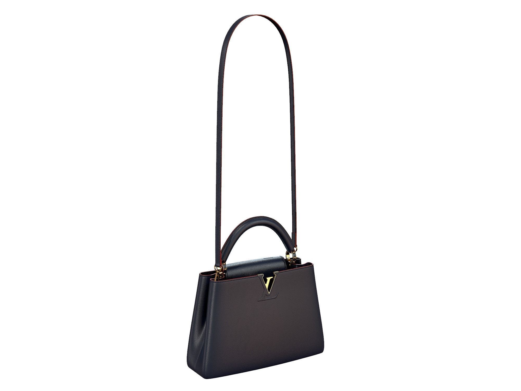 Louis Vuitton bag Capucines Blue Leather 3D model_5