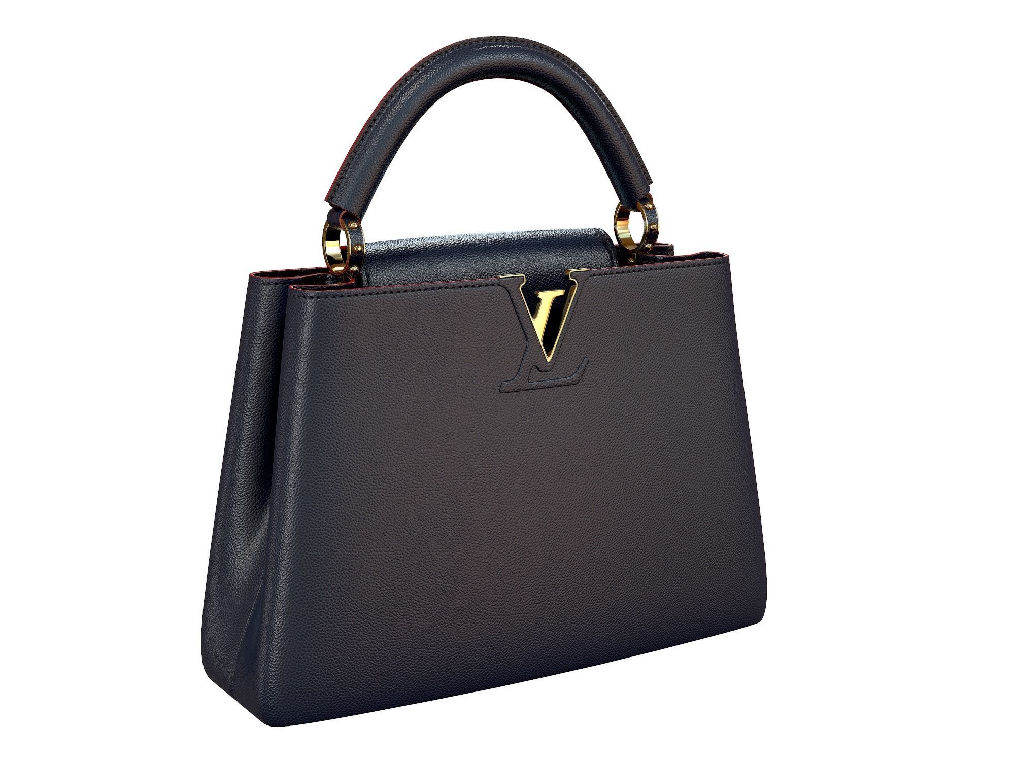 Louis Vuitton bag Capucines Blue Leather 3D model_3