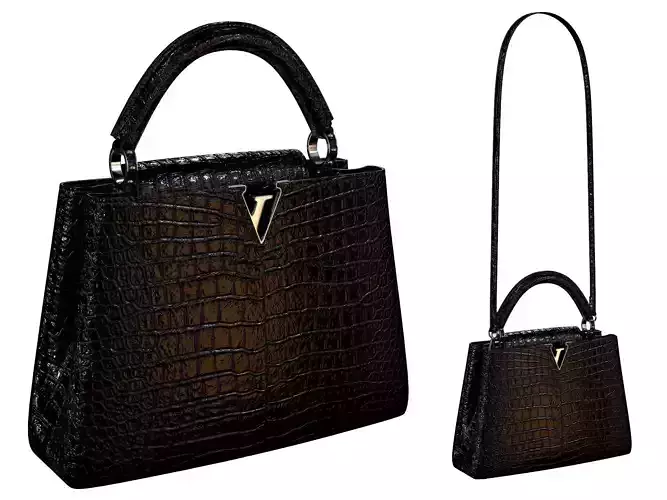 Louis Vuitton bag Capucines Black Crocodile Leather 3D model