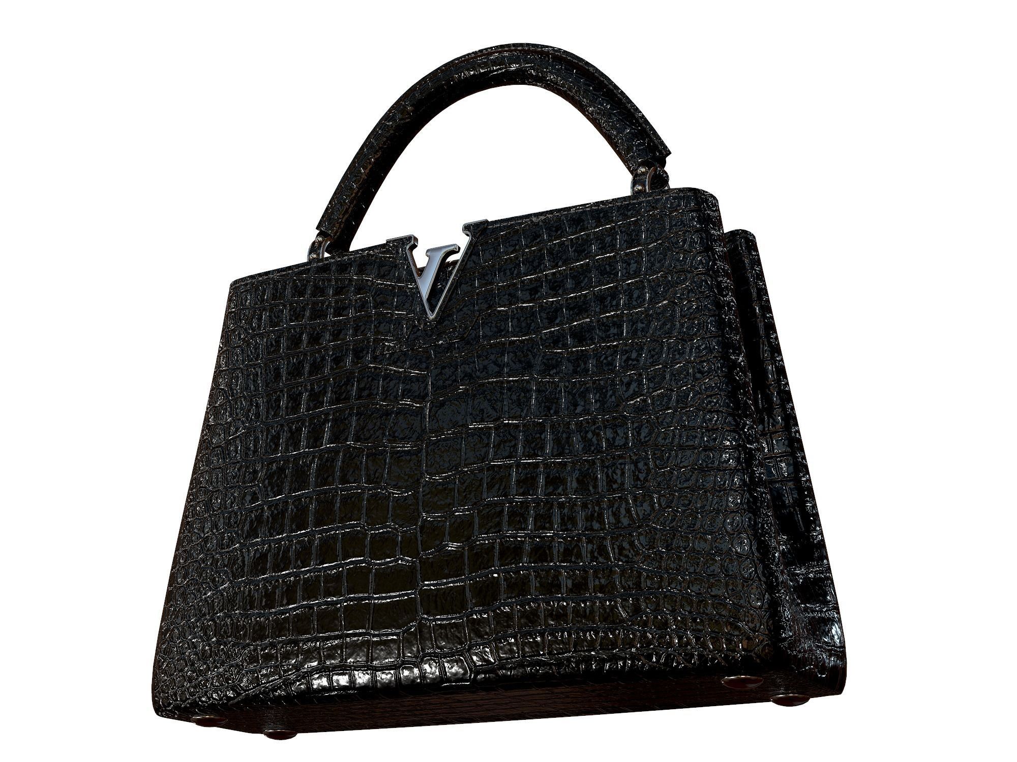 Louis Vuitton bag Capucines Black Crocodile Leather 3D model_3