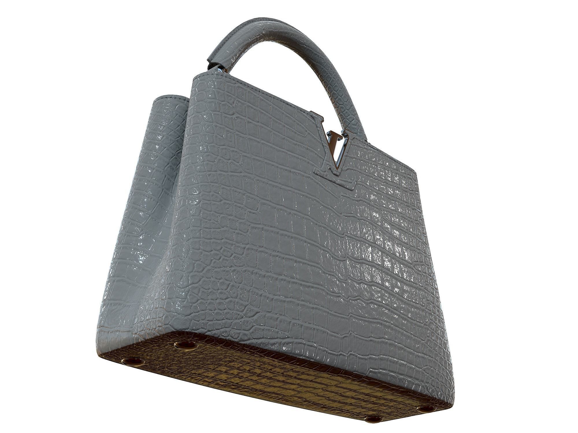Louis Vuitton bag Capucines Gray Crocodile Leather 3D model_9