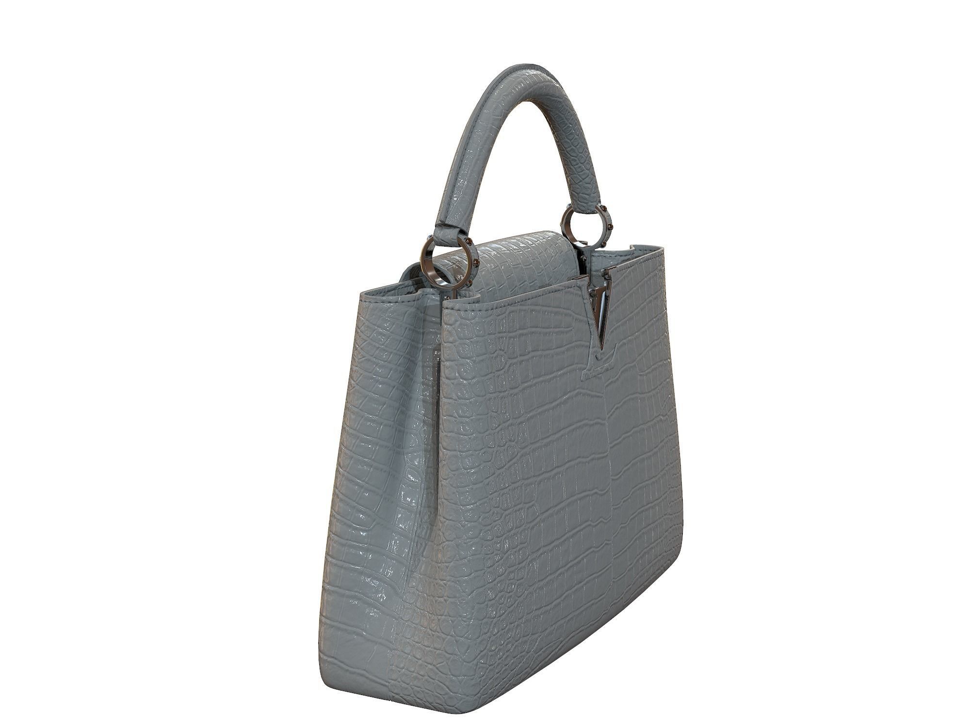 Louis Vuitton bag Capucines Gray Crocodile Leather 3D model_6