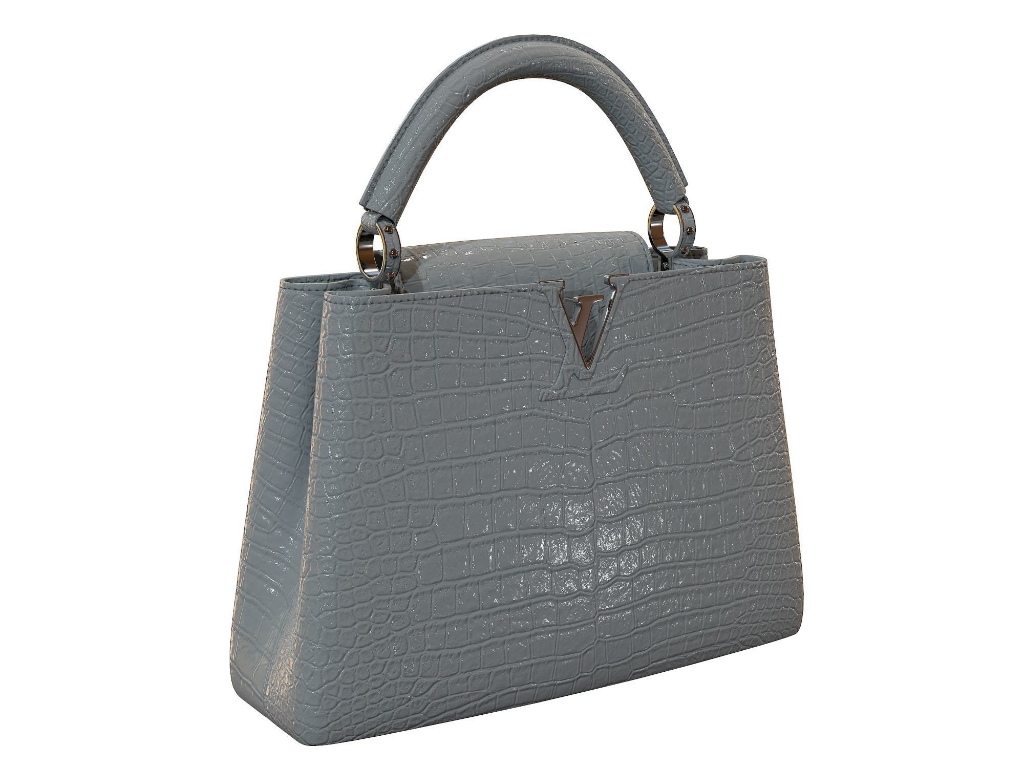 Louis Vuitton bag Capucines Gray Crocodile Leather 3D model_1