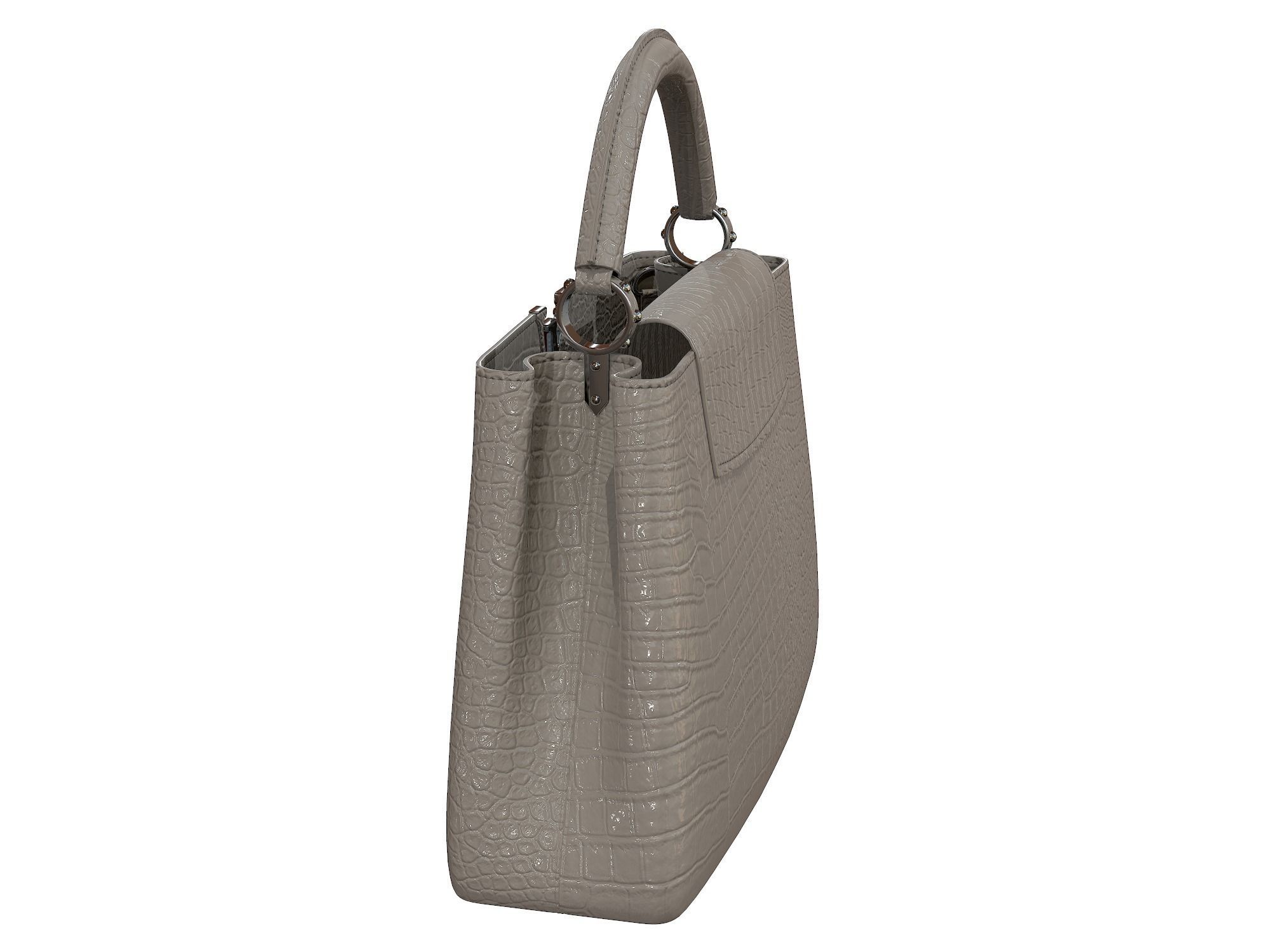 Louis Vuitton bag Capucines Gray Crocodile Leather 3D model_8