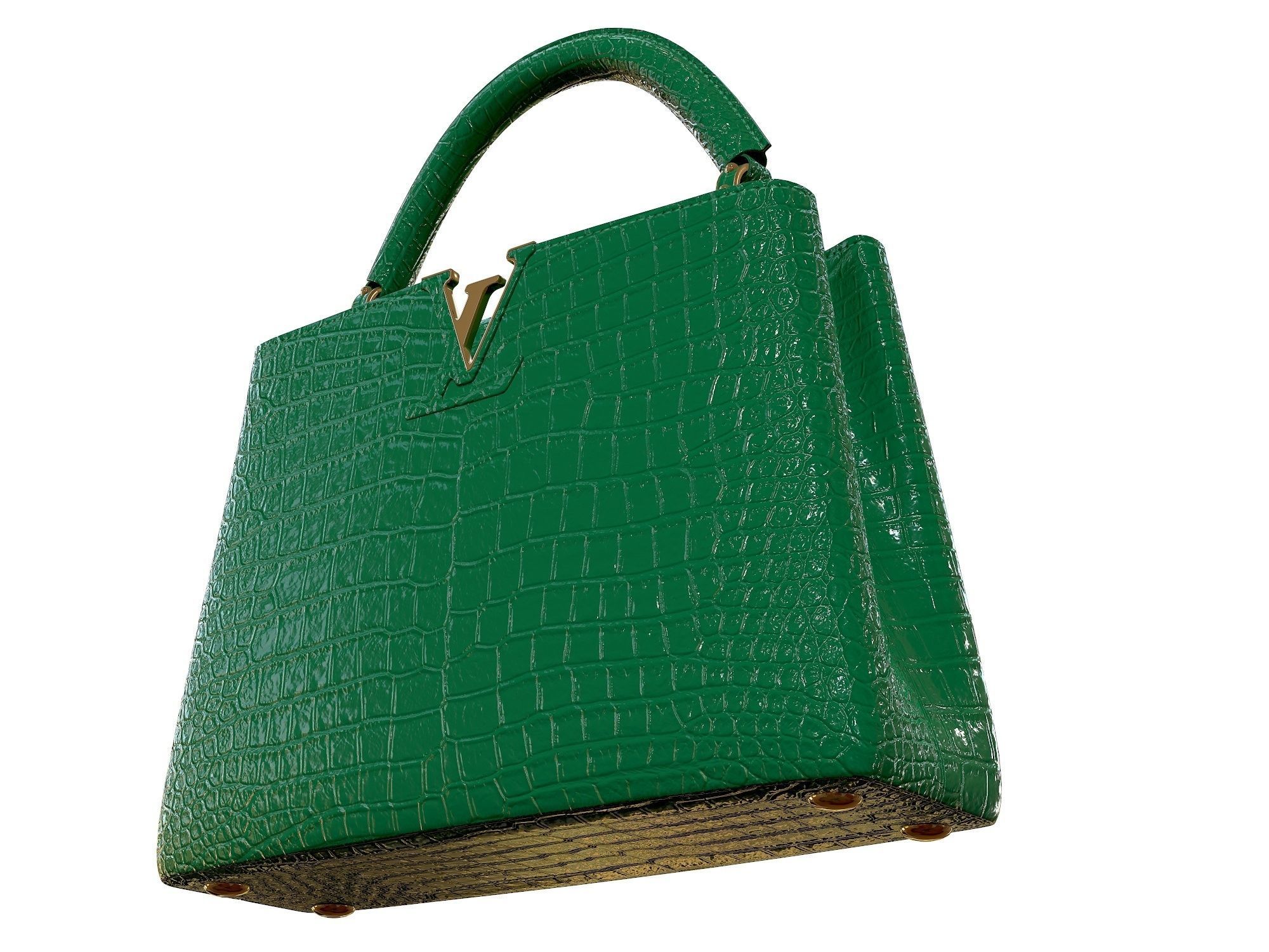 Louis Vuitton bag Capucines Green Crocodile Leather 3D model_4