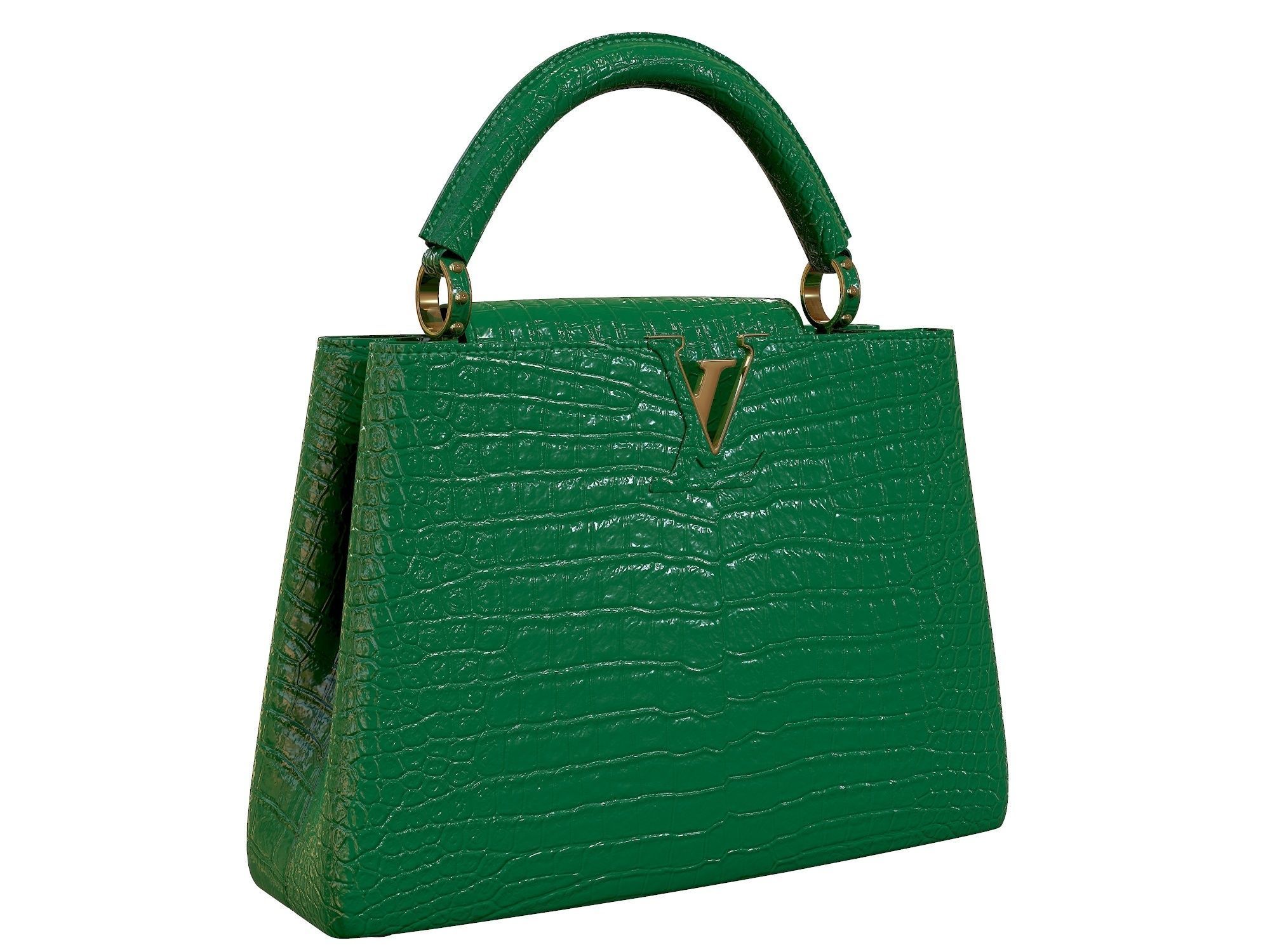 Louis Vuitton bag Capucines Green Crocodile Leather 3D model_3