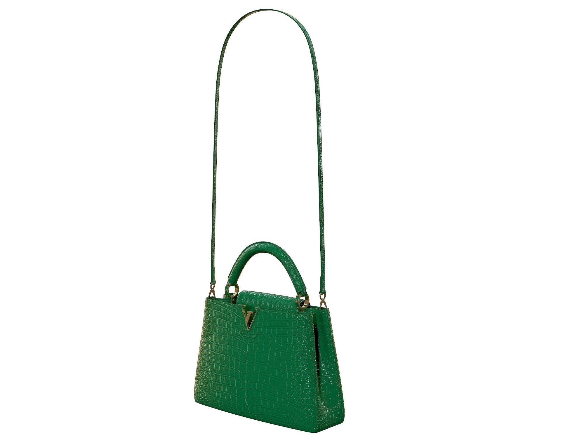 Louis Vuitton bag Capucines Green Crocodile Leather 3D model_6