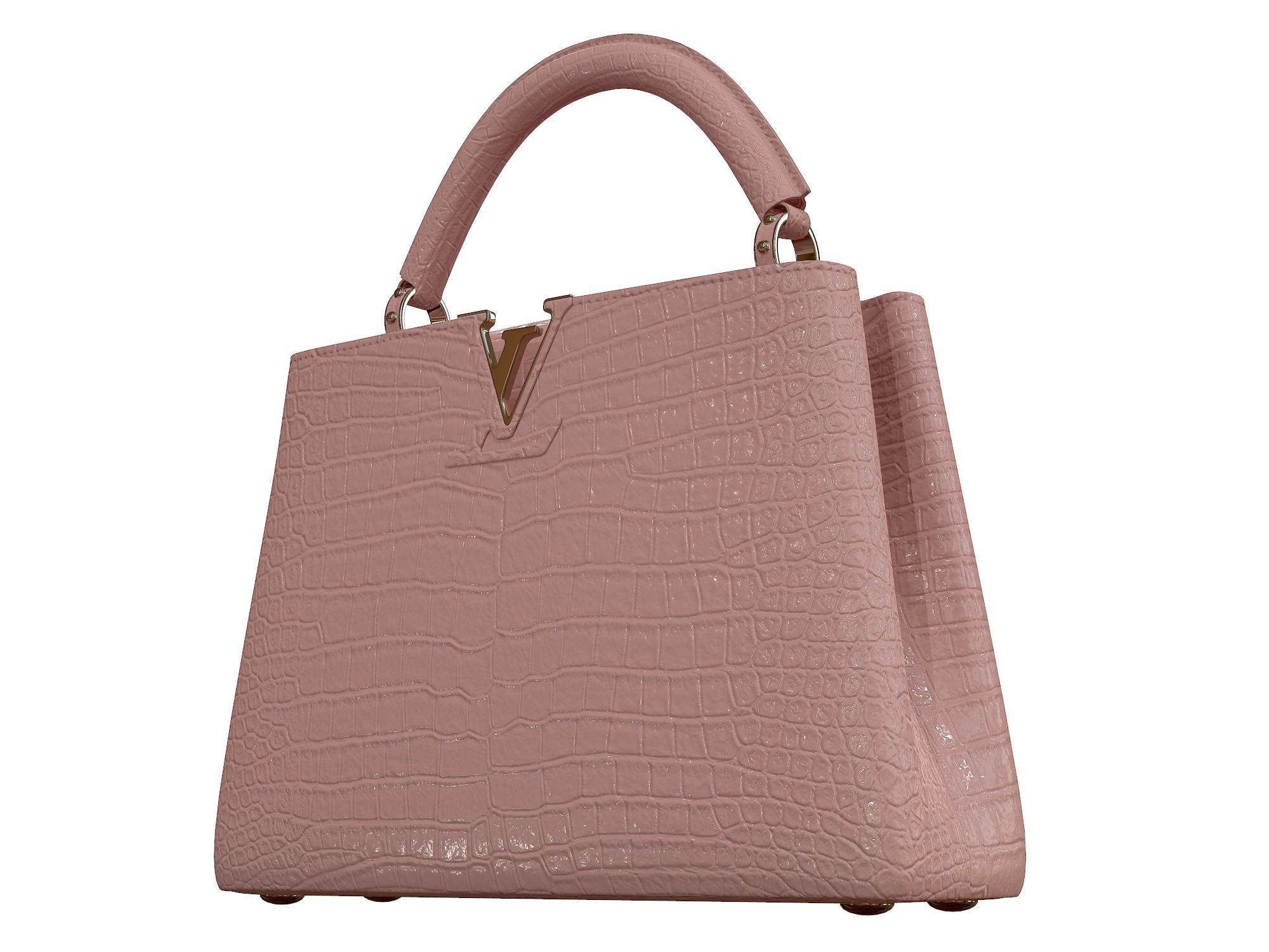 Louis Vuitton bag Capucines Pink Crocodile Leather 3D model_3