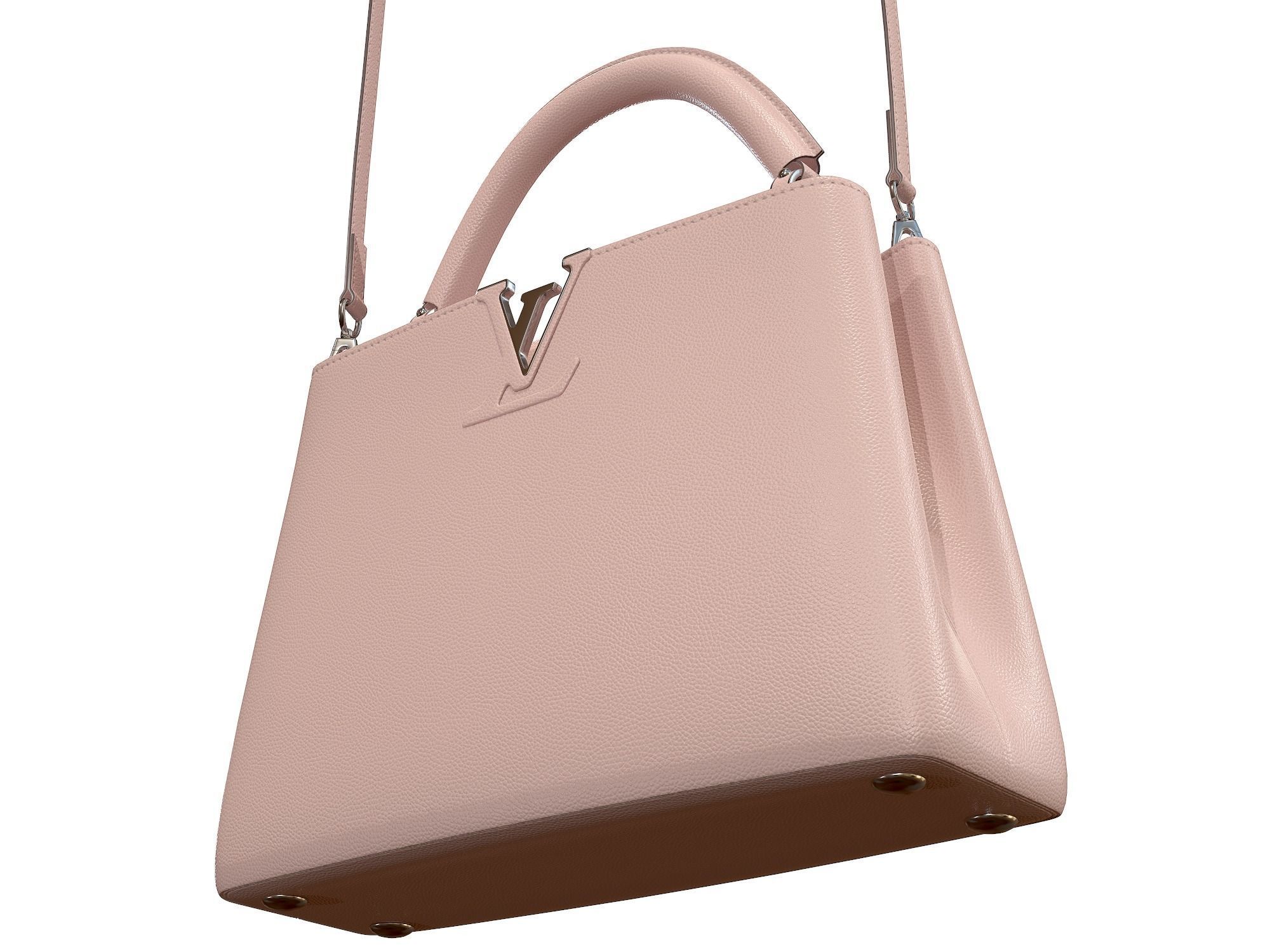 Louis Vuitton bag Capucines Pink Leather 3D model_7