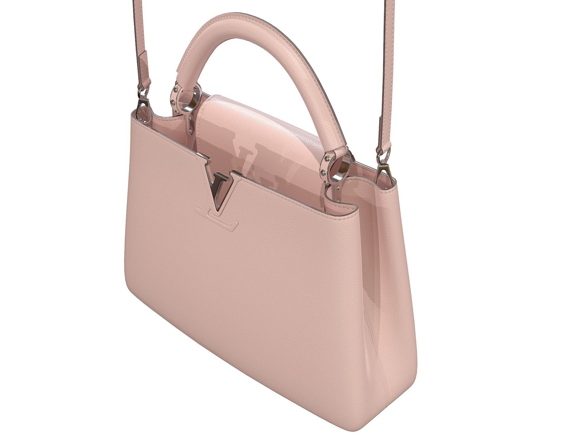 Louis Vuitton bag Capucines Pink Leather 3D model_8