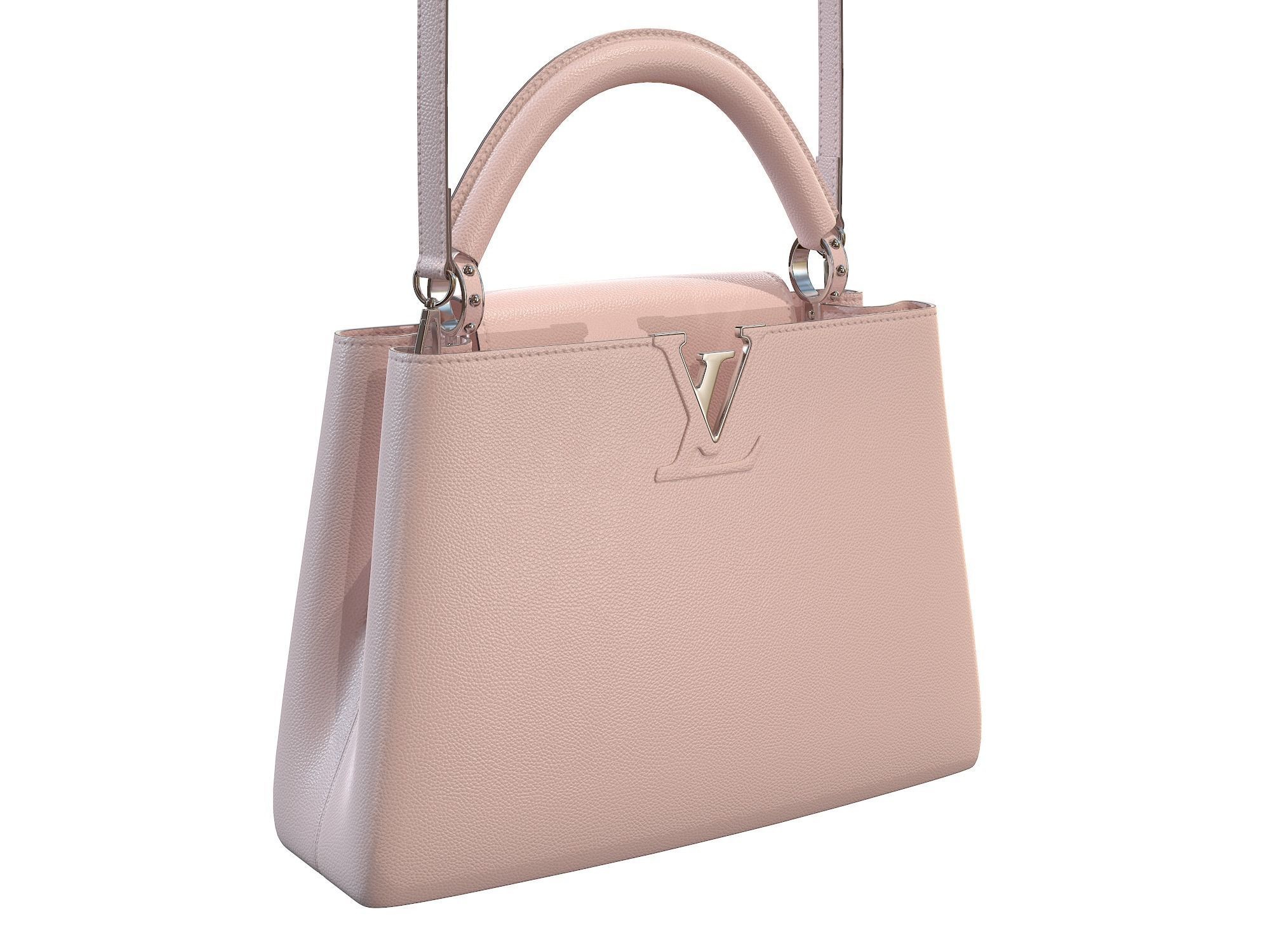 Louis Vuitton bag Capucines Pink Leather 3D model_2