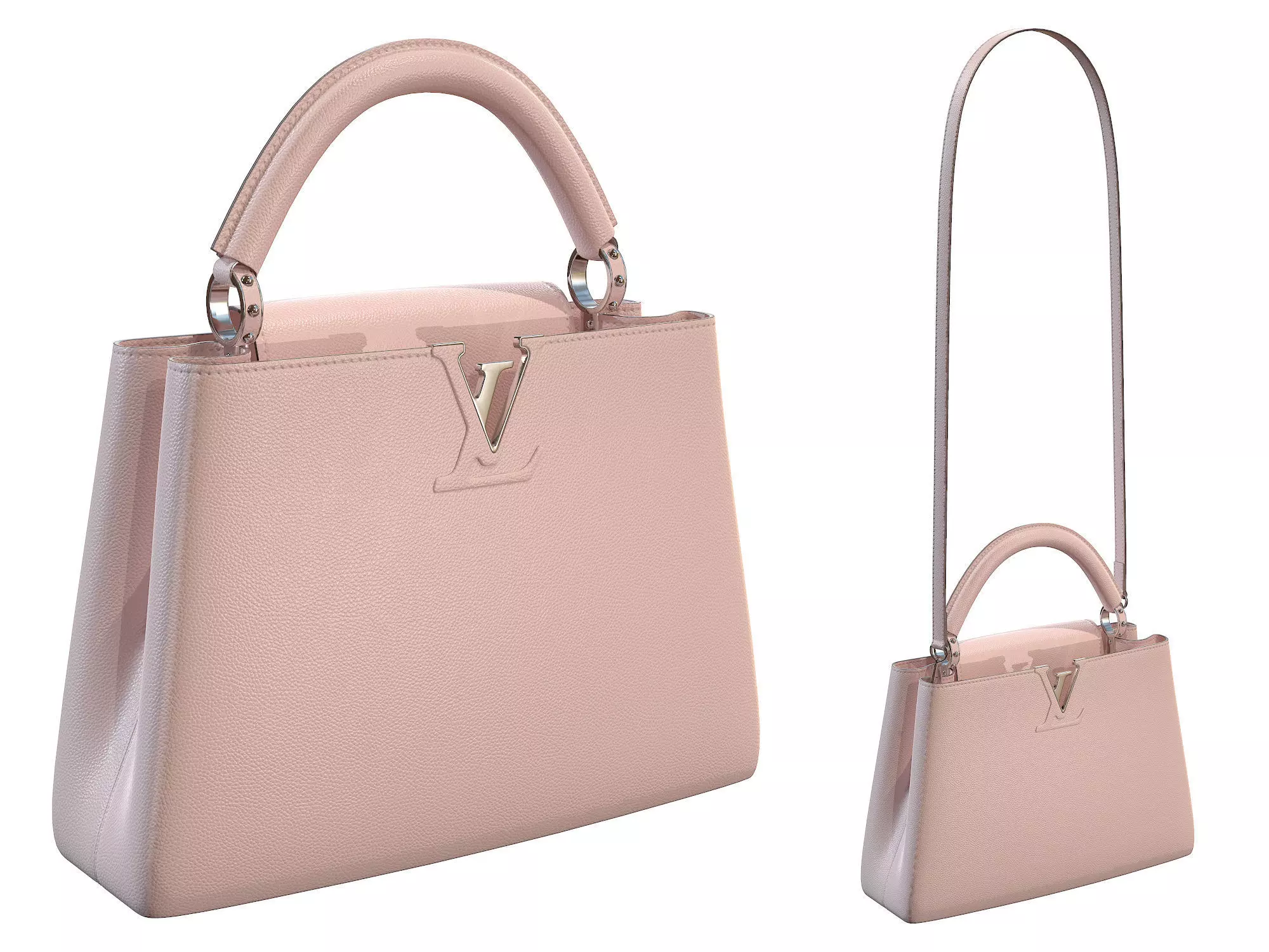 Louis Vuitton bag Capucines Pink Leather 3D model_0