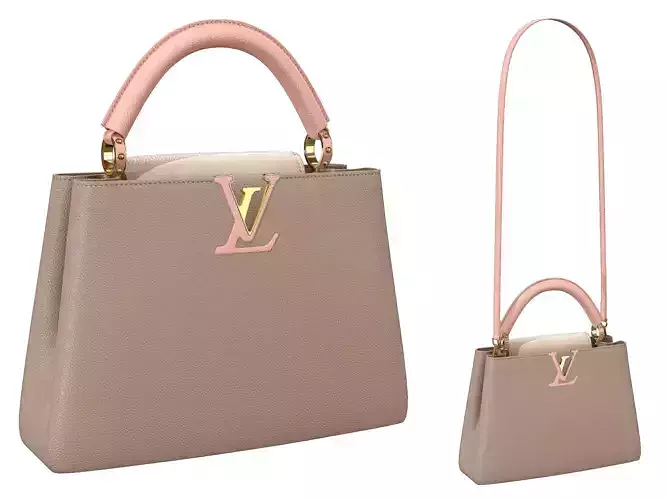 Louis Vuitton bag Capucines Rose Beige Leather 3D model