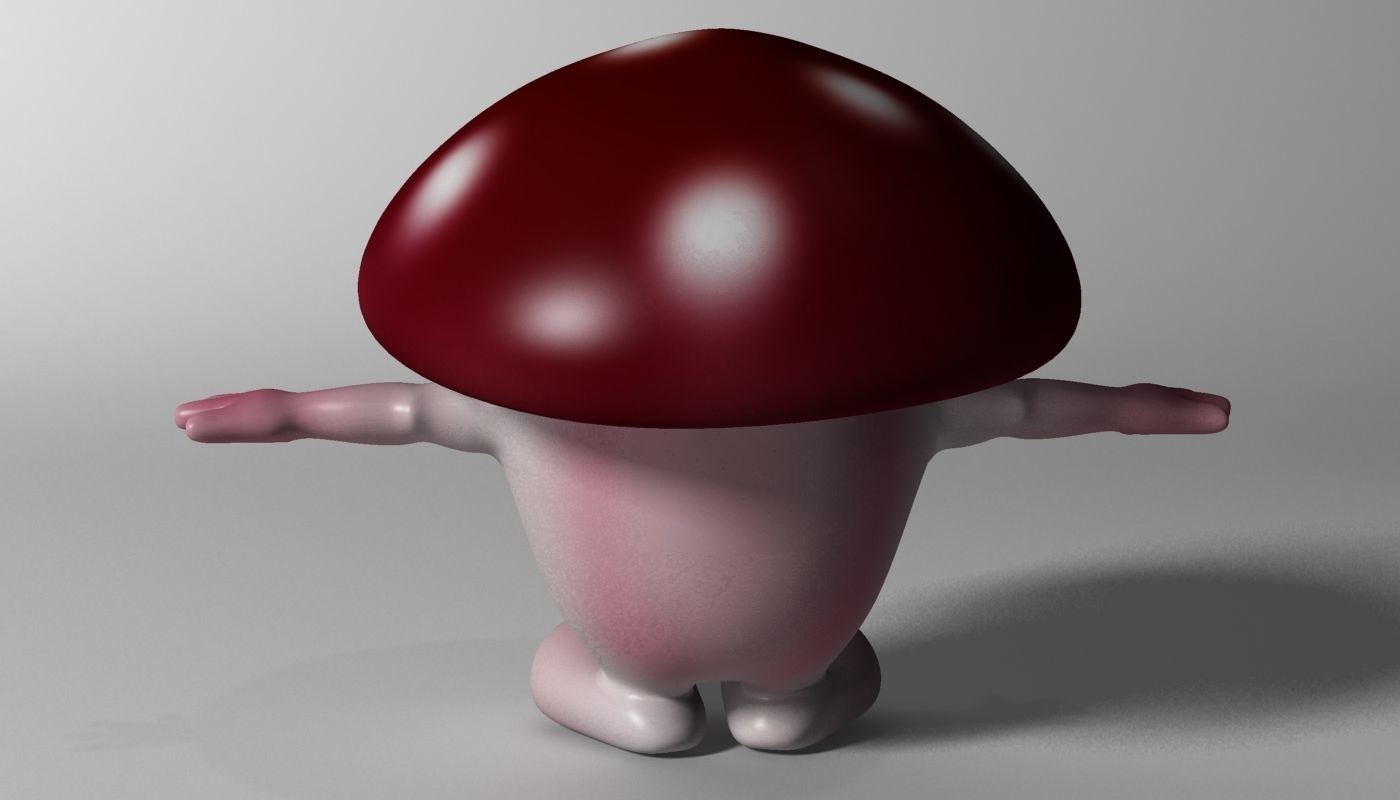 Cartoon Mushroom Character Rigged and Animated Low-poly 3D model_4