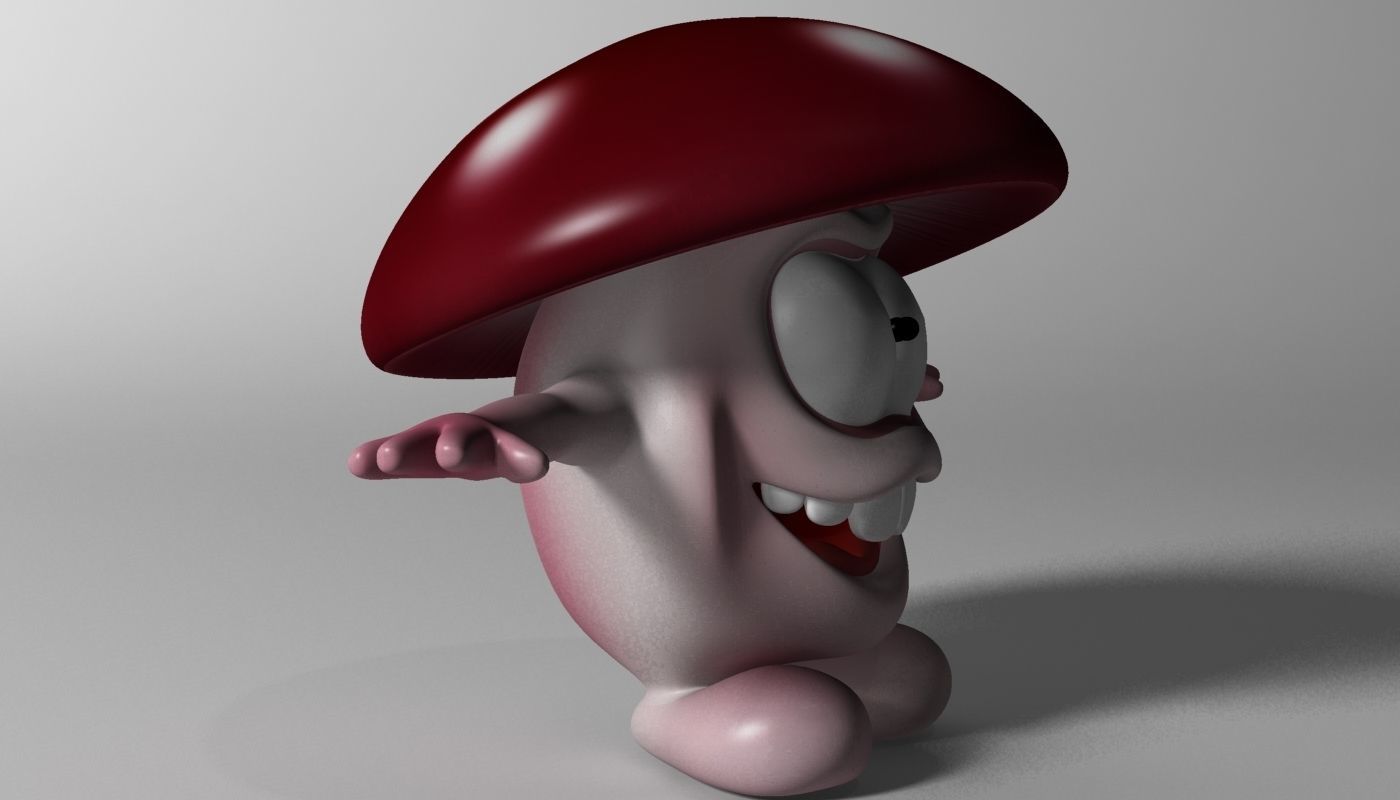 Cartoon Mushroom Character Rigged and Animated Low-poly 3D model_3