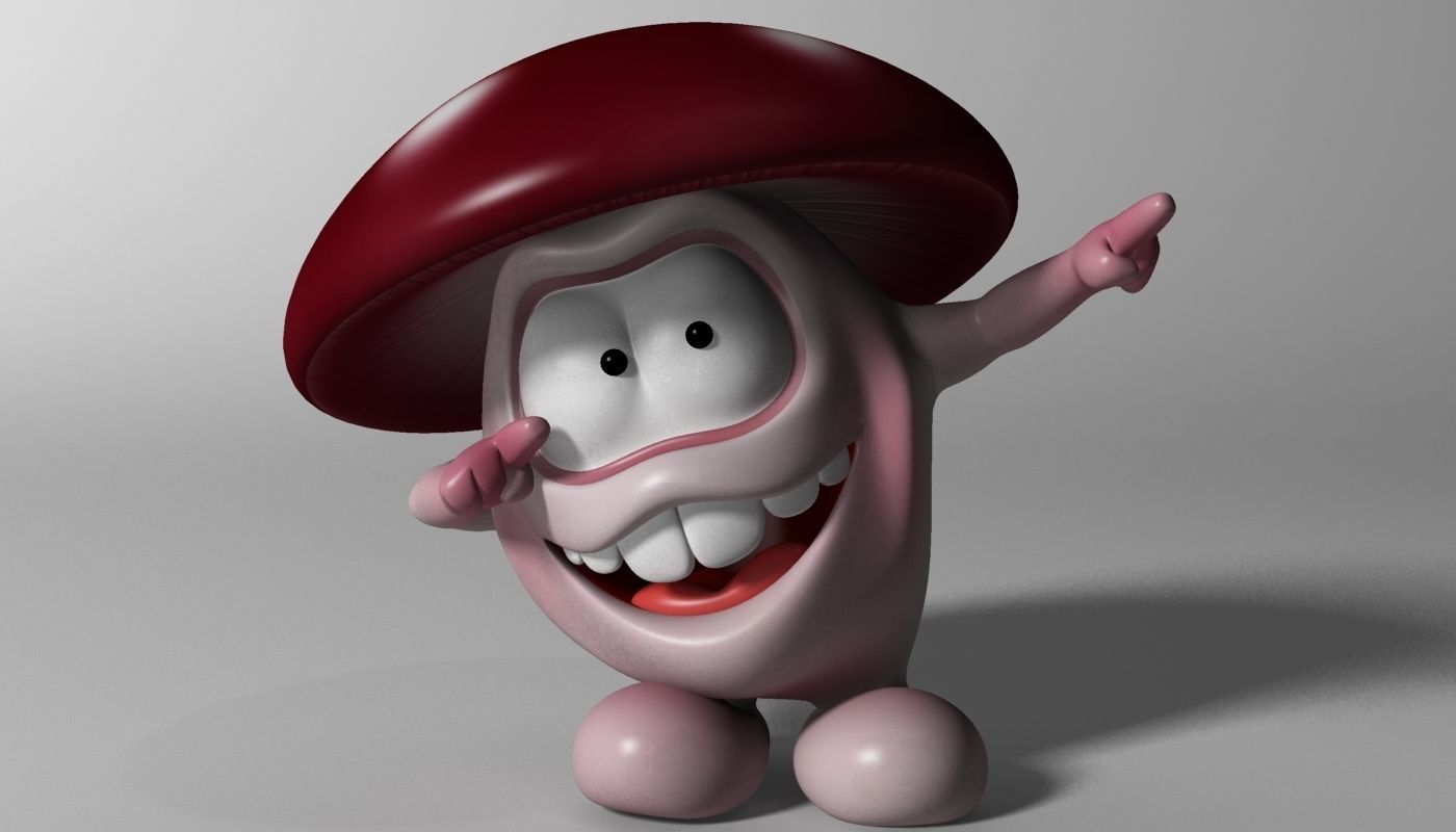 Cartoon Mushroom Character Rigged and Animated Low-poly 3D model_1
