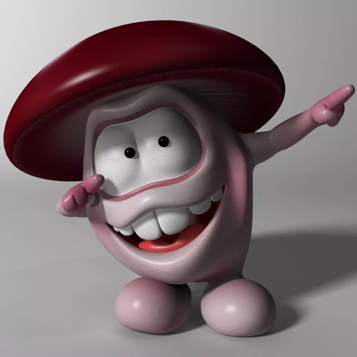 Cartoon Mushroom Character Rigged and Animated Low-poly 3D model_0