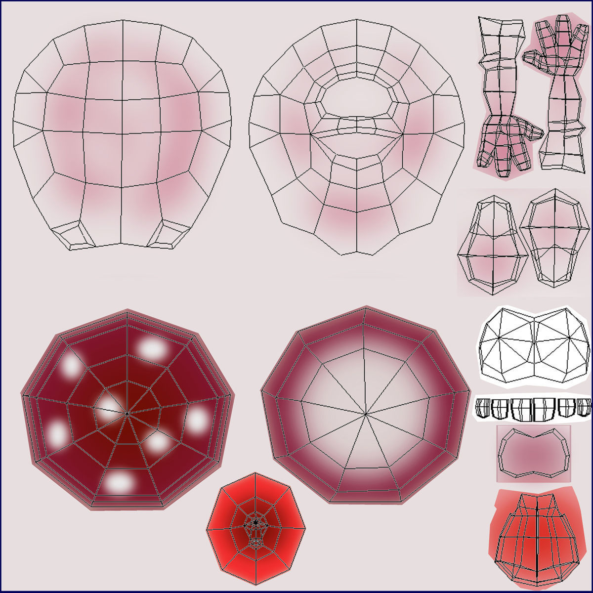 Cartoon Mushroom Character Rigged and Animated Low-poly 3D model_11