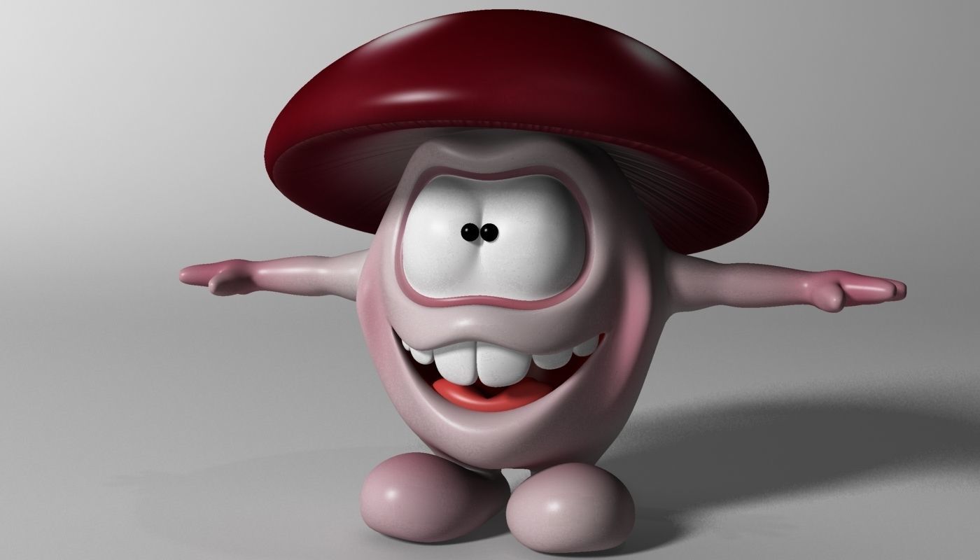 Cartoon Mushroom Character Rigged and Animated Low-poly 3D model_2