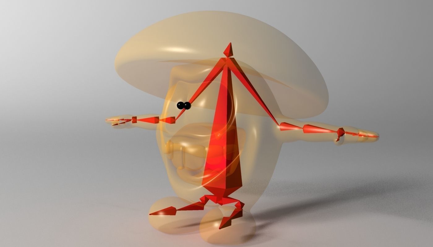 Cartoon Mushroom Character Rigged and Animated Low-poly 3D model_8