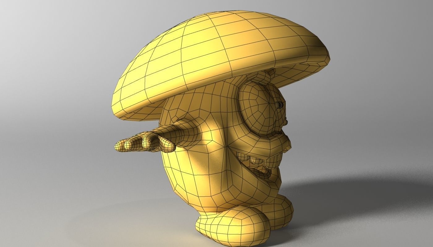 Cartoon Mushroom Character Rigged and Animated Low-poly 3D model_6