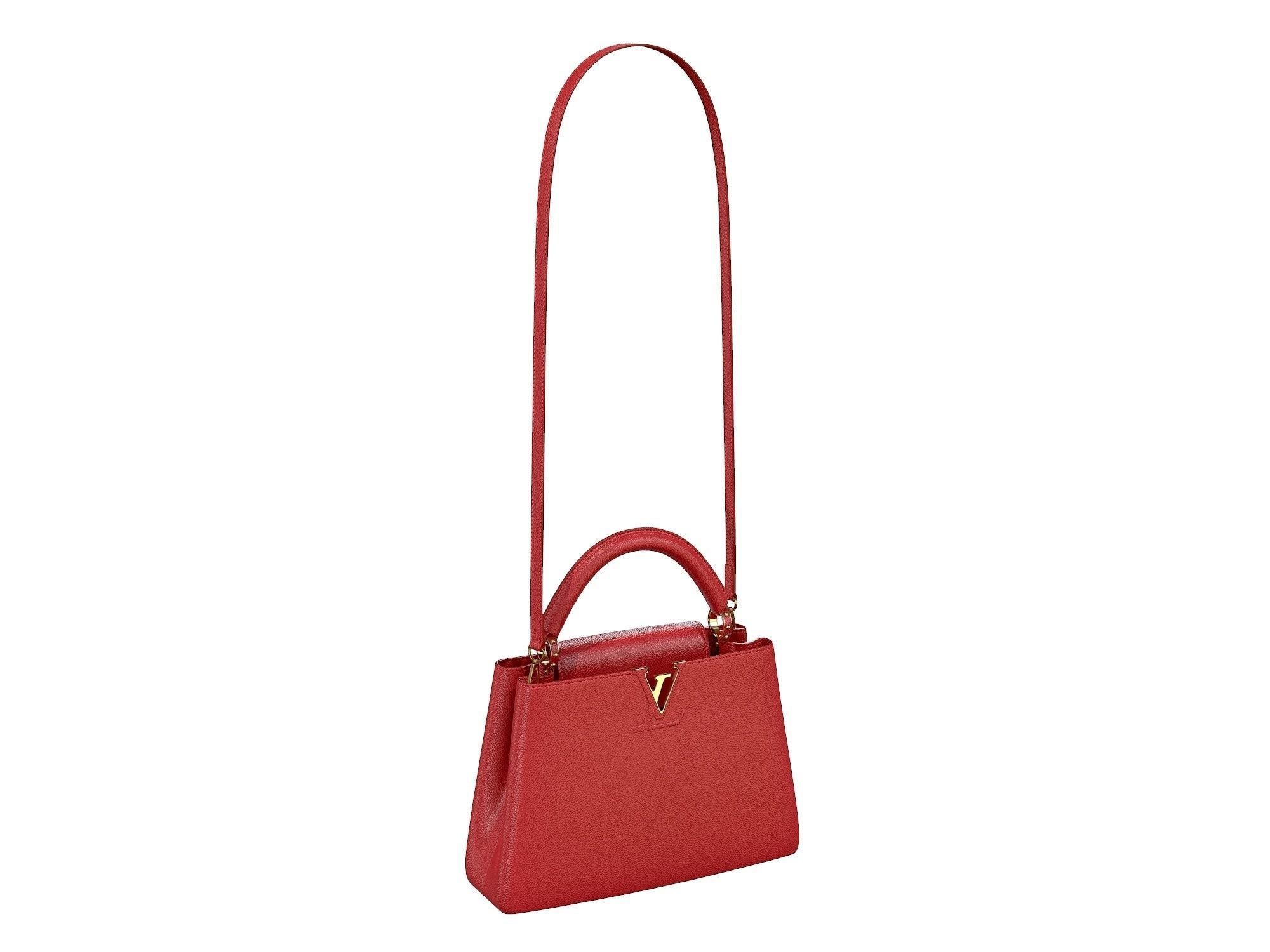 Louis Vuitton bag Capucines Red Leather 3D model_3