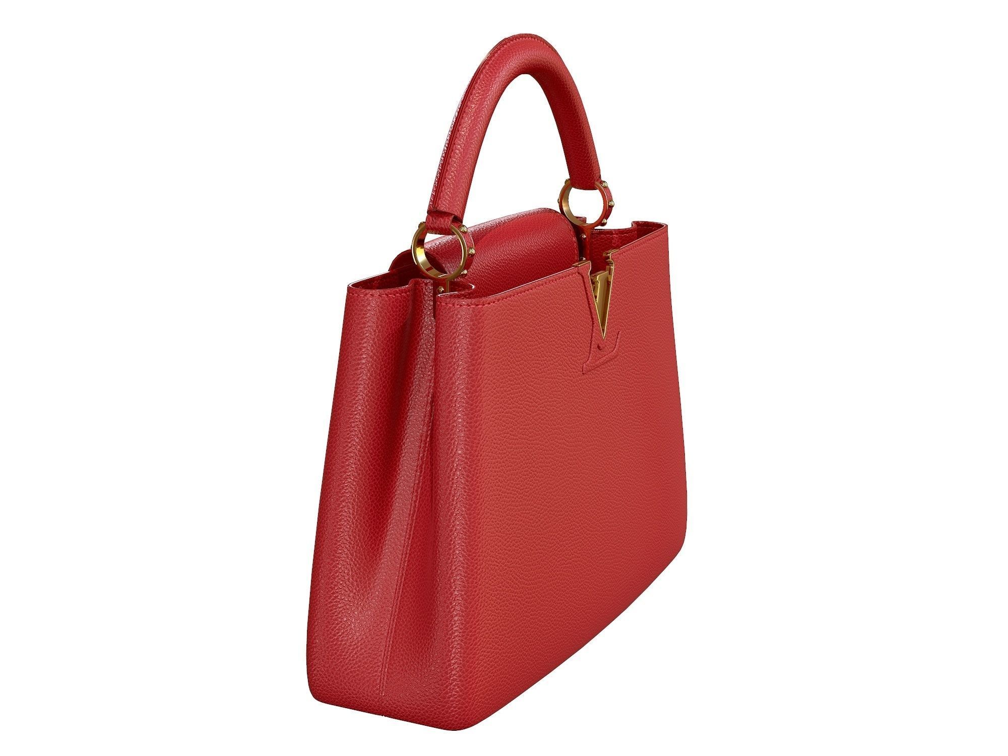 Louis Vuitton bag Capucines Red Leather 3D model_4