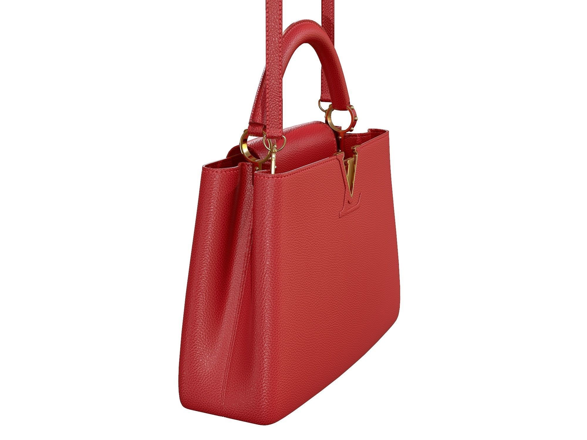 Louis Vuitton bag Capucines Red Leather 3D model_5