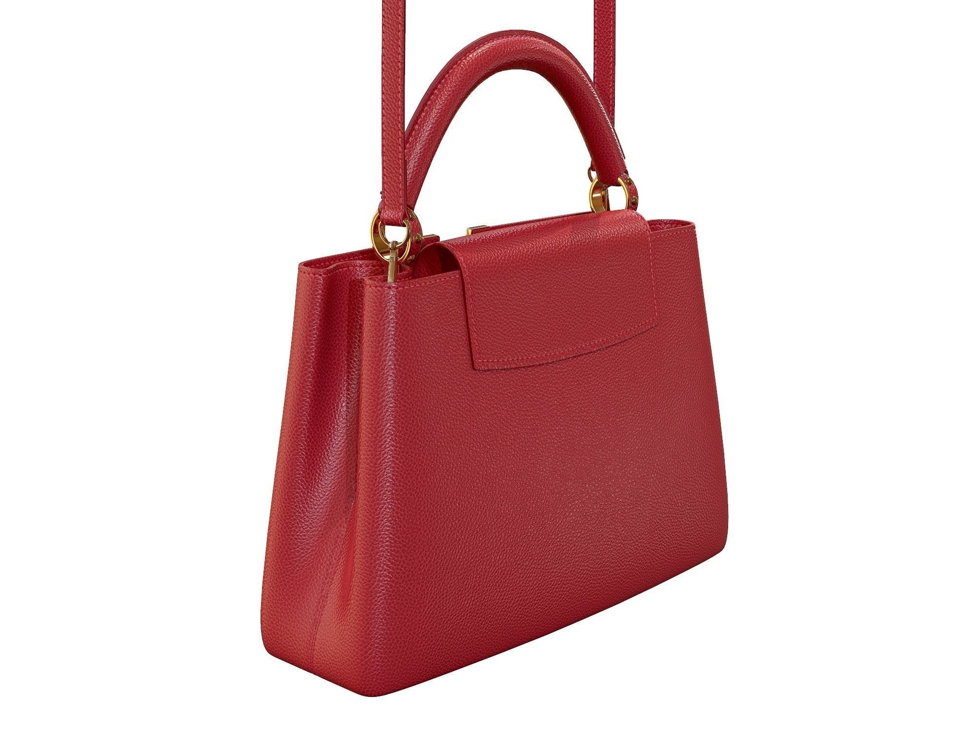 Louis Vuitton bag Capucines Red Leather 3D model_6