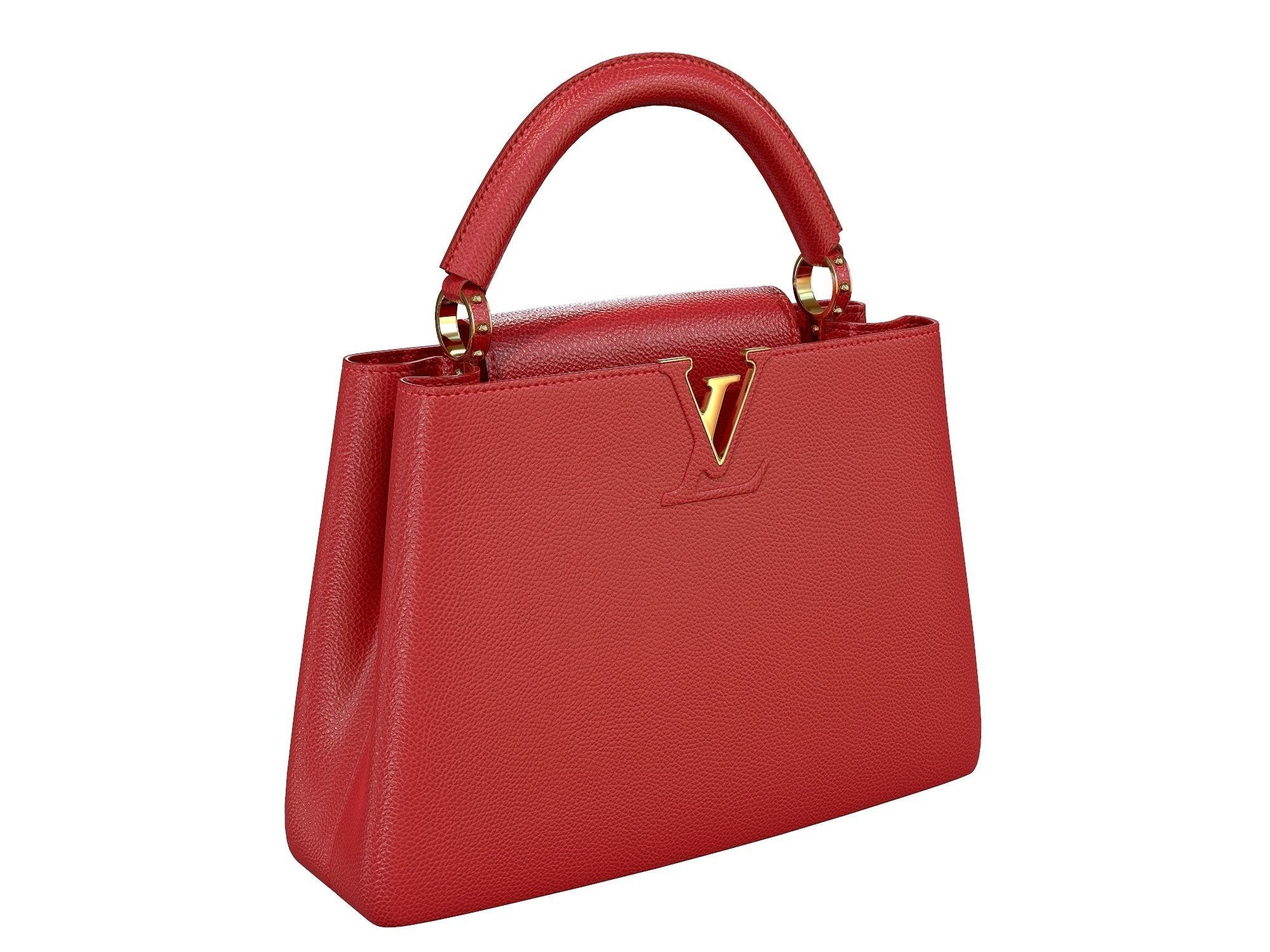 Louis Vuitton bag Capucines Red Leather 3D model_2